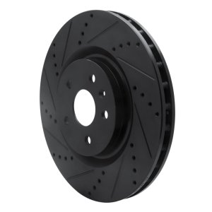 Buick Regal Brake Rotor (1) - Front Left - R1 Concepts - Drilled & Slotted - Black - `09-`17